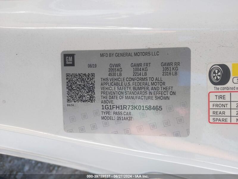 2019 CHEVROLET CAMARO 2SS - 1G1FH1R73K0158465 | SeoVin.biz