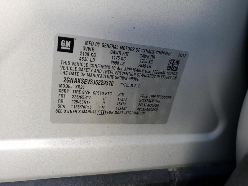 2018 CHEVROLET EQUINOX LT - 2GNAXSEV3J6229370 | SeoVin.biz