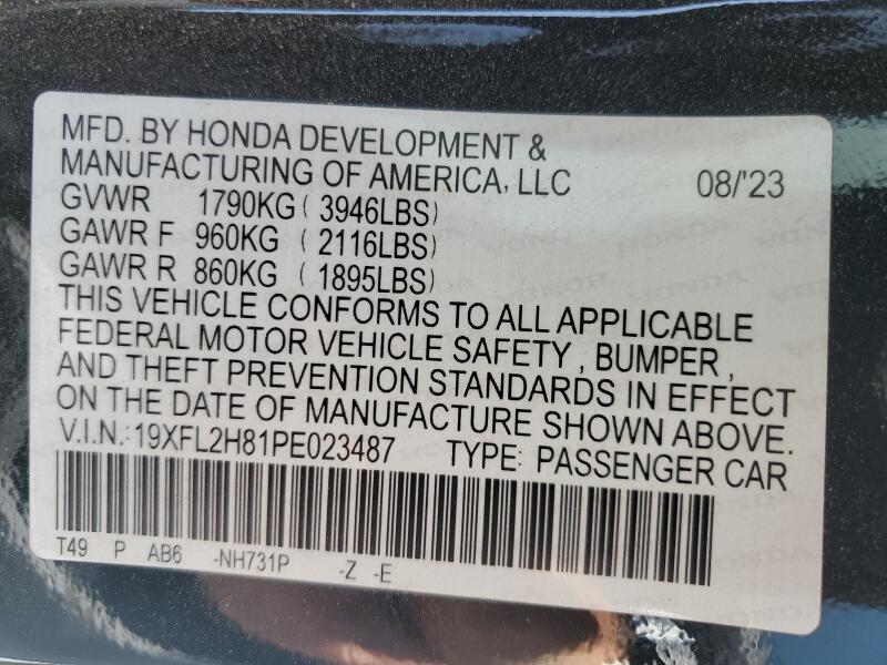 2023 HONDA CIVIC SPORT - 19XFL2H81PE023487 | SeoVin.biz