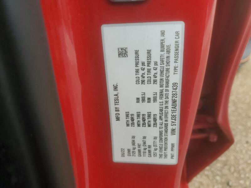 2022 TESLA MODEL 3 - 5YJ3E1EA8NF287439 | SeoVin.biz