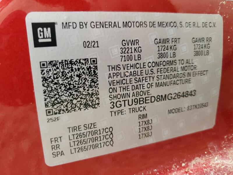 2021 GMC SIERRA K1500 SLE - 3GTU9BED8MG264843 | SeoVin.biz