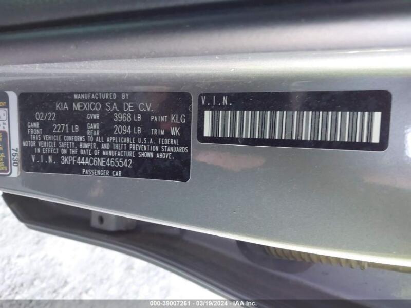 2022 KIA FORTE GT - 3KPF44AC6NE465542 | SeoVin.biz