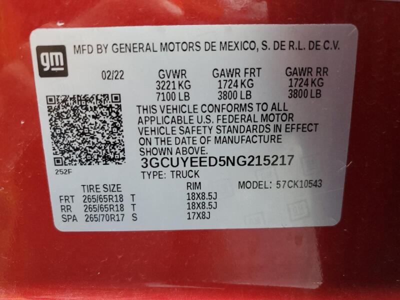 2022 CHEVROLET SILVERADO LTD K1500 RST - 3GCUYEED5NG215217 | SeoVin.biz