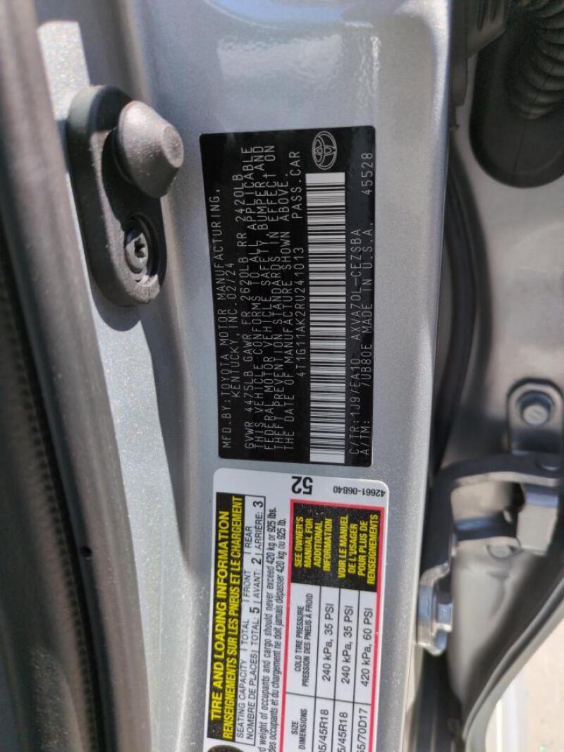 2024 TOYOTA CAMRY SE NIGHT SHADE - 4T1G11AK2RU241013 | SeoVin.biz