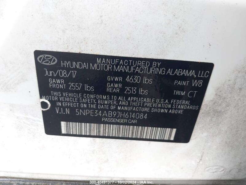 2018 HYUNDAI SONATA LIMITED 2.0T - 5NPE34AB9JH614084 | SeoVin.biz
