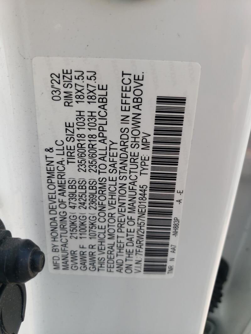 2022 HONDA CR-V EX - 7FARW2H57NE018445 | SeoVin.biz