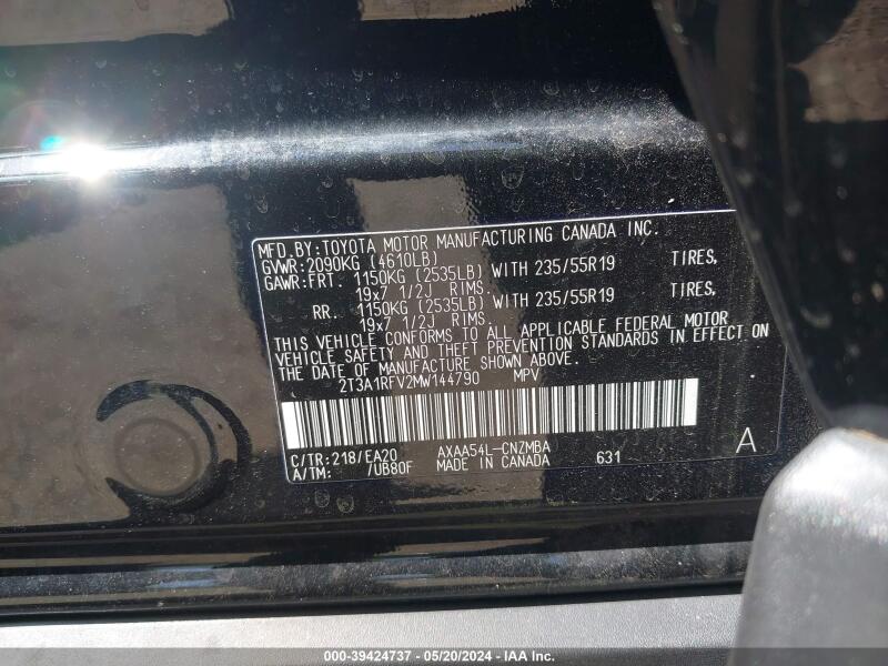 2021 TOYOTA RAV4 XLE PREMIUM - 2T3A1RFV2MW144790 | SeoVin.biz