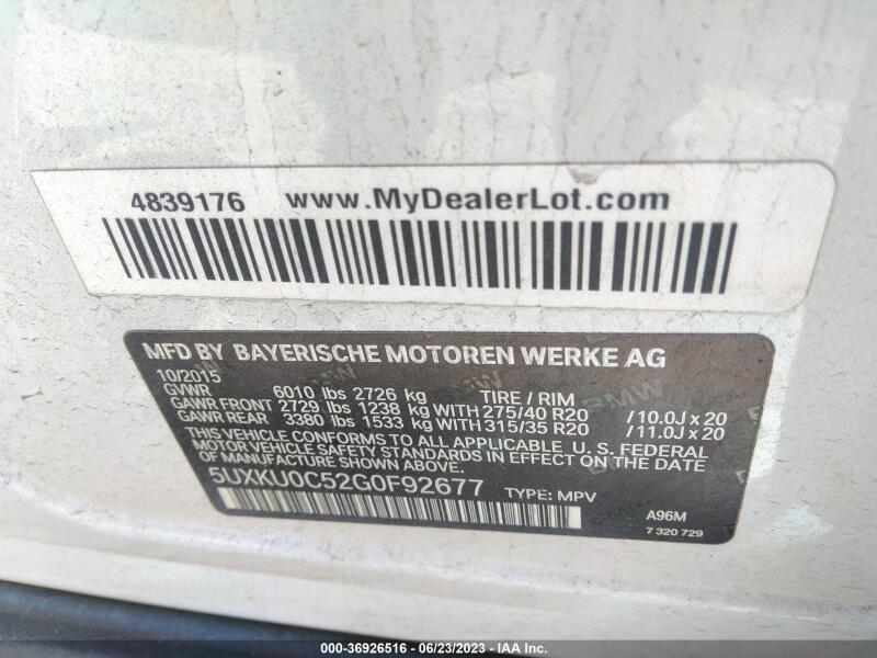 2016 BMW X6 SDRIVE35I - 5UXKU0C52G0F92677 | SeoVin.biz
