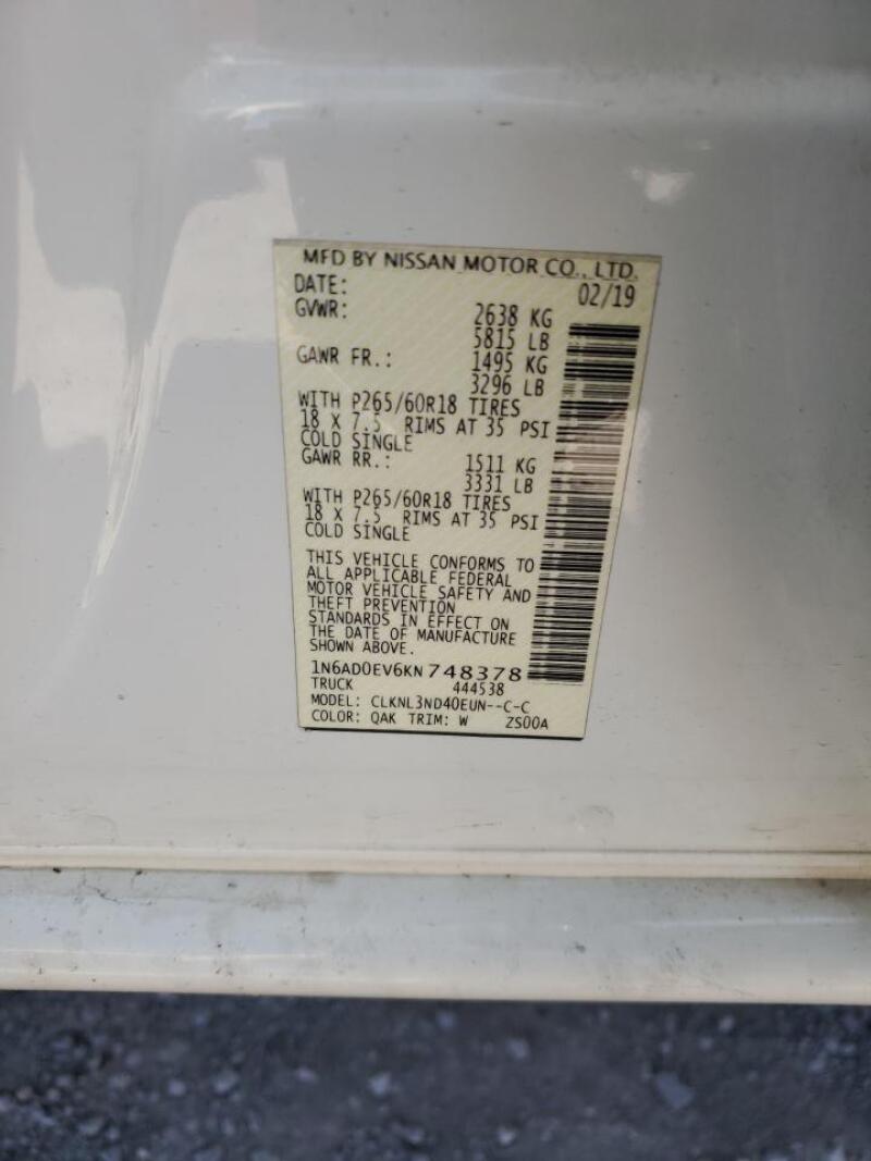 2019 NISSAN FRONTIER S - 1N6AD0EV6KN748378 | SeoVin.biz