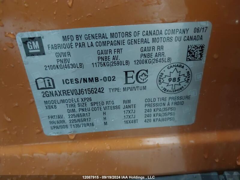 2018 CHEVROLET EQUINOX - 2GNAXREV0J6156242 | SeoVin.biz