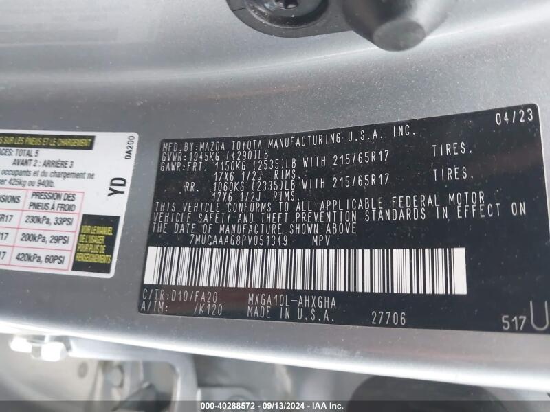 2023 TOYOTA COROLLA CROSS LE - 7MUCAAAG8PV051349 | SeoVin.biz