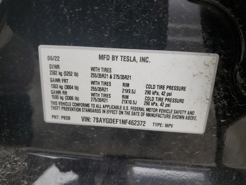 2022 TESLA MODEL Y - 7SAYGDEF1NF462372 | SeoVin.biz