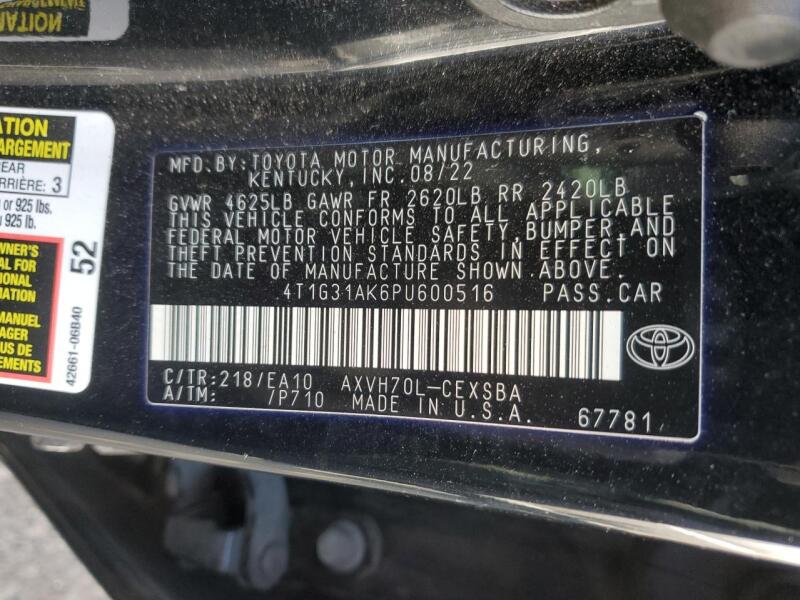 2023 TOYOTA CAMRY SE NIGHT SHADE - 4T1G31AK6PU600516 | SeoVin.biz