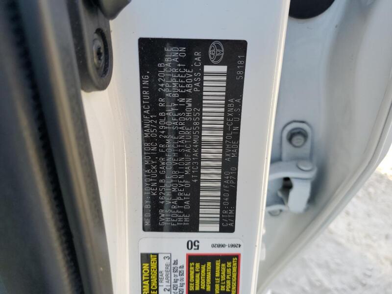 2021 TOYOTA CAMRY LE - 4T1C31AK4MU558552 | SeoVin.biz