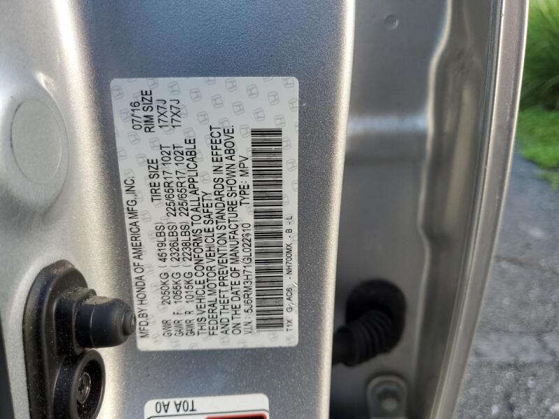 2016 HONDA CR-V EXL - 5J6RM3H71GL022610 | SeoVin.biz