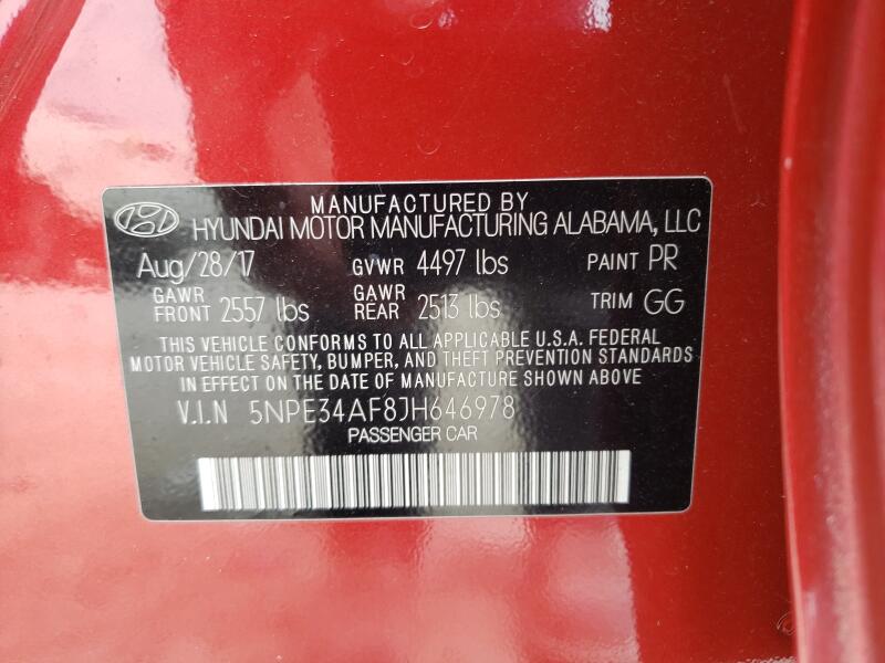2018 HYUNDAI SONATA SPORT - 5NPE34AF8JH646978 | SeoVin.biz