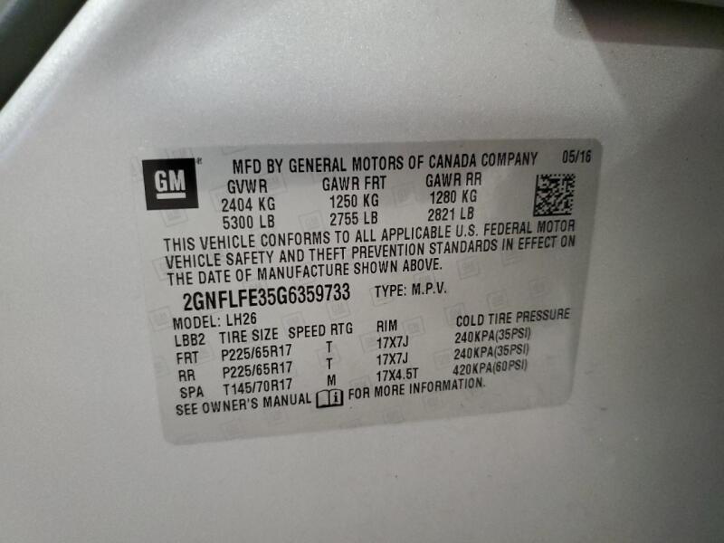2016 CHEVROLET EQUINOX LT - 2GNFLFE35G6359733 | SeoVin.biz
