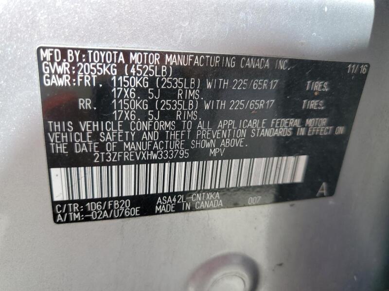2017 TOYOTA RAV4 LE - 2T3ZFREVXHW333795 | SeoVin.biz