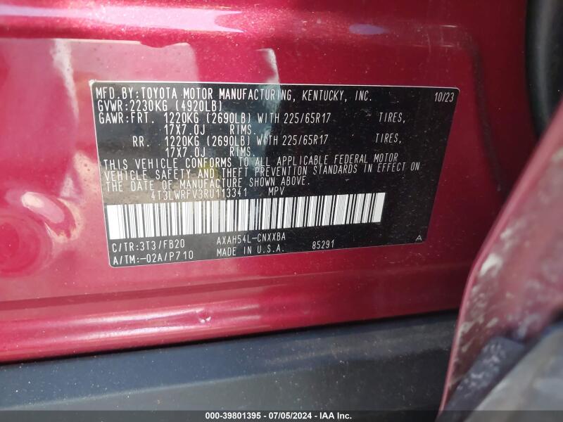 2024 TOYOTA RAV4 HYBRID LE - 4T3LWRFV3RU113341 | SeoVin.biz