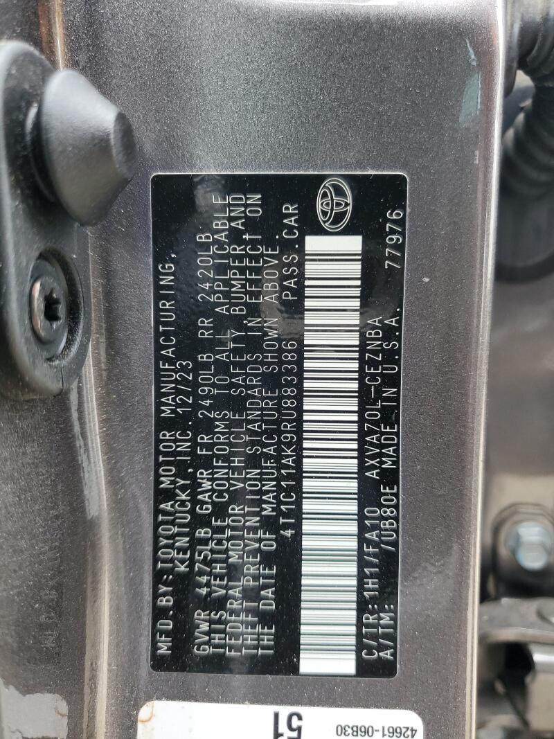 2024 TOYOTA CAMRY LE - 4T1C11AK9RU883386 | SeoVin.biz