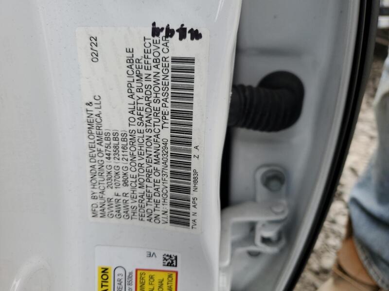 2022 HONDA ACCORD SPORT - 1HGCV1F37NA032940 | SeoVin.biz