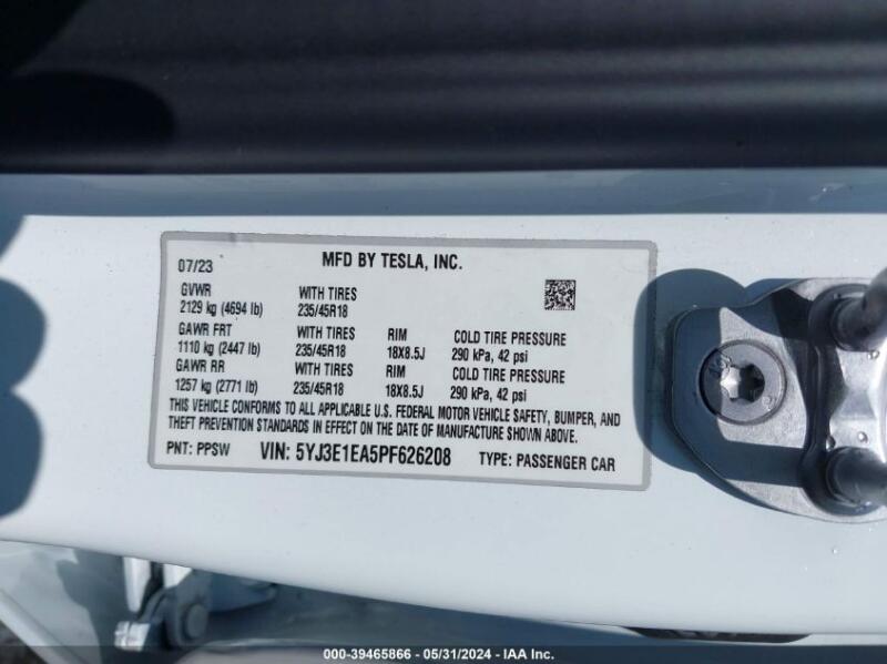 2023 TESLA MODEL 3 REAR-WHEEL DRIVE - 5YJ3E1EA5PF626208 | SeoVin.biz