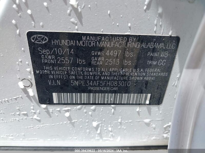 2015 HYUNDAI SONATA SPORT - 5NPE34AF5FH083010 | SeoVin.biz