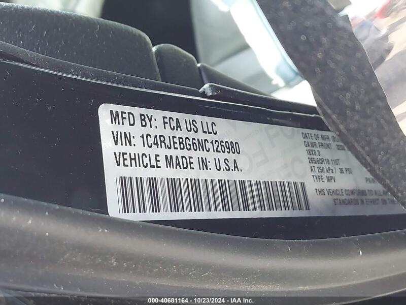 2022 JEEP GRAND CHEROKEE WK LIMITED 4X2 - 1C4RJEBG6NC126980 | SeoVin.biz