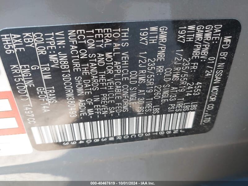 2024 NISSAN ROGUE PLATINUM FWD - JN8BT3DC0RW380493 | SeoVin.biz