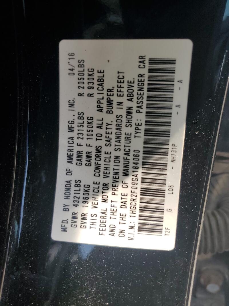 2016 HONDA ACCORD EX - 1HGCR2F09GA184060 | SeoVin.biz