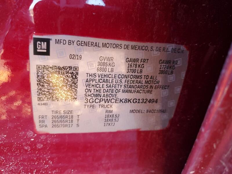 2019 CHEVROLET SILVERADO C1500 LT - 3GCPWCEK8KG132494 | SeoVin.biz