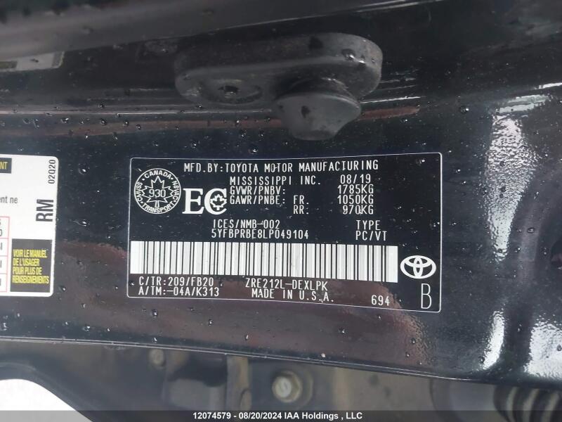 2020 TOYOTA COROLLA LE - 5YFBPRBE8LP049104 | SeoVin.biz