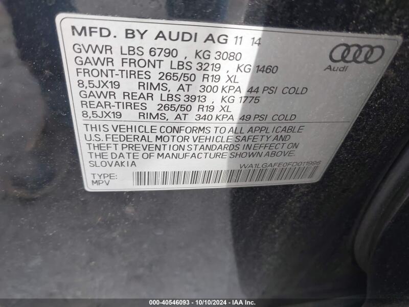 2015 AUDI Q7 3.0T PREMIUM - WA1LGAFE0FD011996 | SeoVin.biz