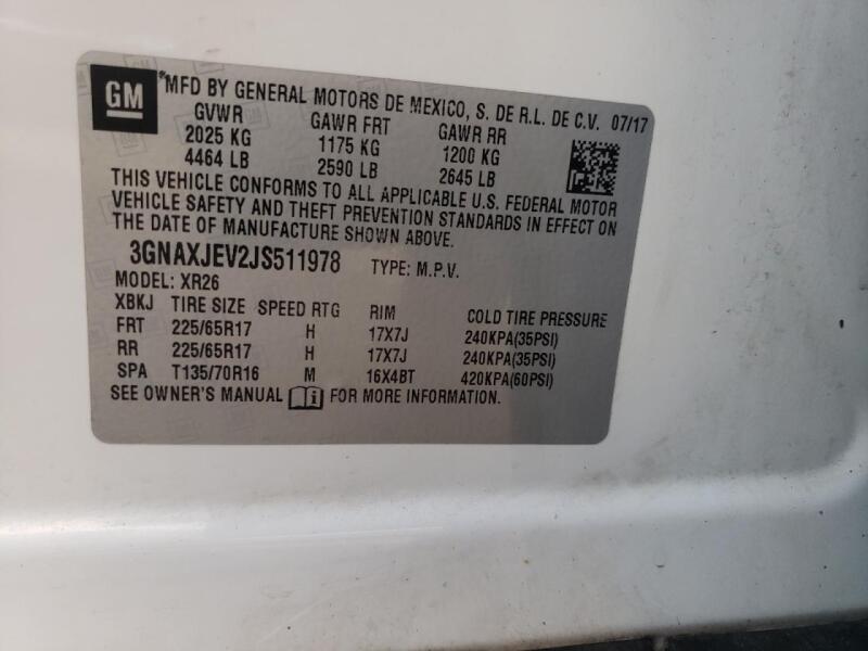 2018 CHEVROLET EQUINOX LT - 3GNAXJEV2JS511978 | SeoVin.biz