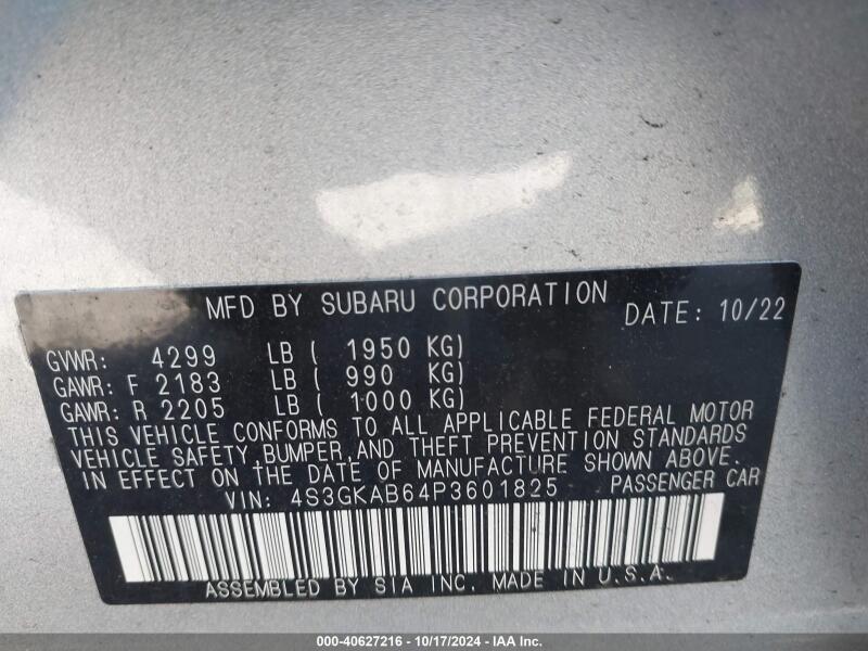 2023 SUBARU IMPREZA BASE - 4S3GKAB64P3601825 | SeoVin.biz