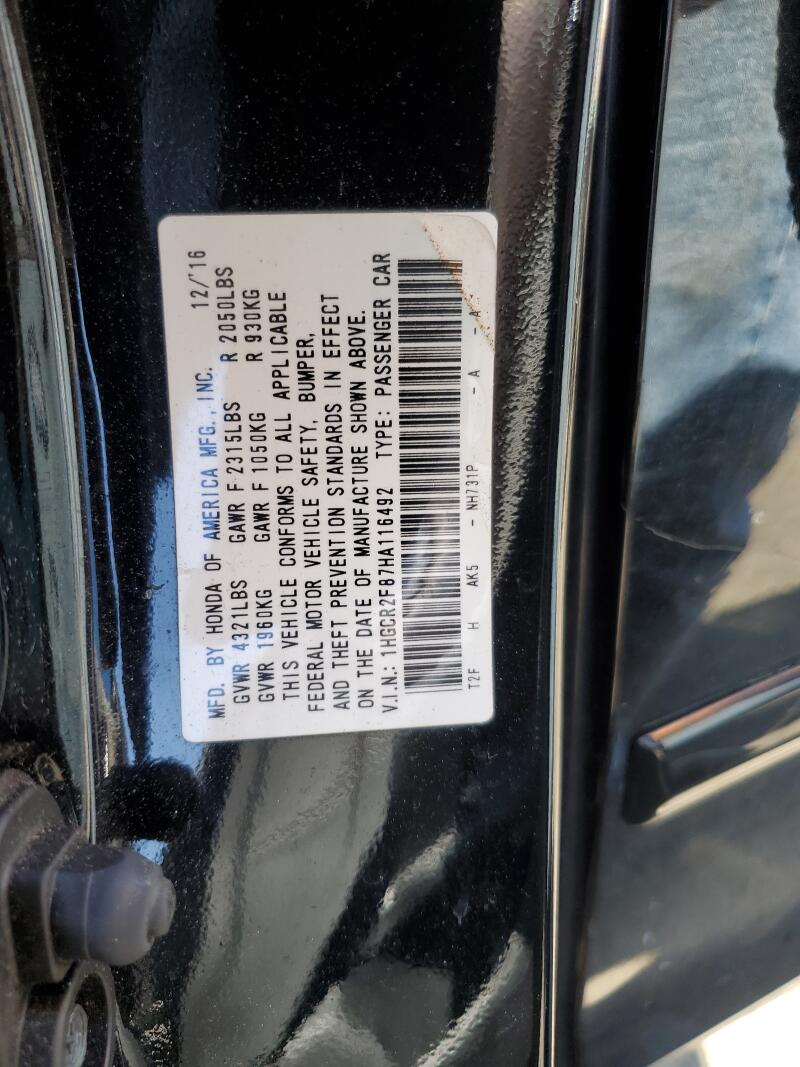 2017 HONDA ACCORD EXL - 1HGCR2F87HA116492 | SeoVin.biz