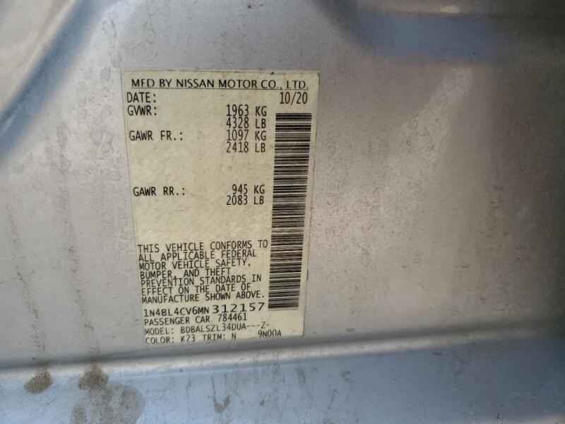 2021 NISSAN ALTIMA SR - 1N4BL4CV6MN312157 | SeoVin.biz