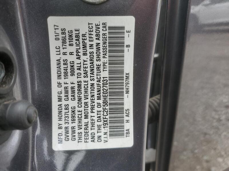 2017 HONDA CIVIC LX - 19XFC2F58HE027031 | SeoVin.biz