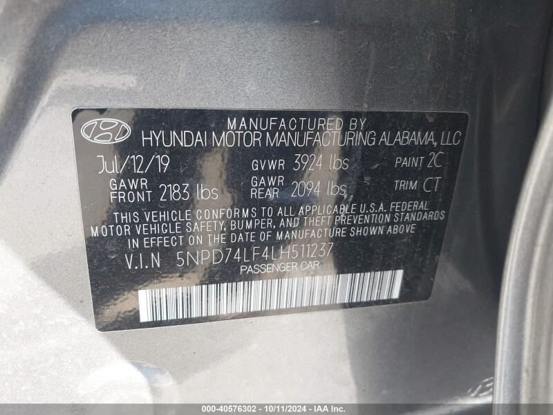 2020 HYUNDAI ELANTRA SE - 5NPD74LF4LH511237 | SeoVin.biz