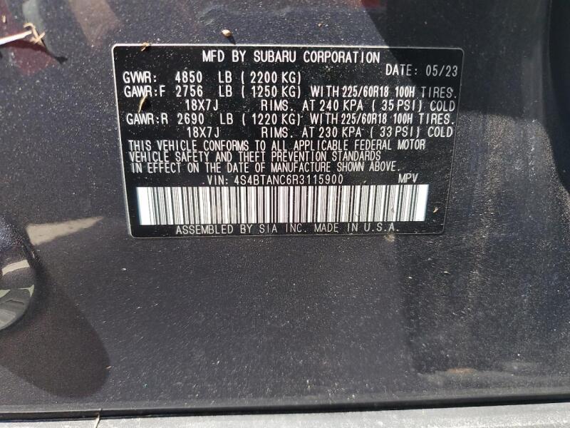 2024 SUBARU OUTBACK LIMITED - 4S4BTANC6R3115900 | SeoVin.biz