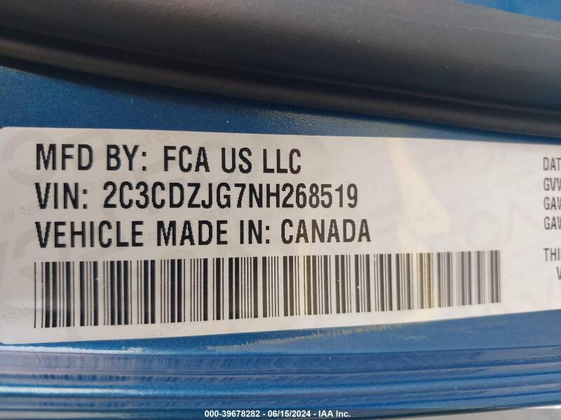 2022 DODGE CHALLENGER GT - 2C3CDZJG7NH268519 | SeoVin.biz