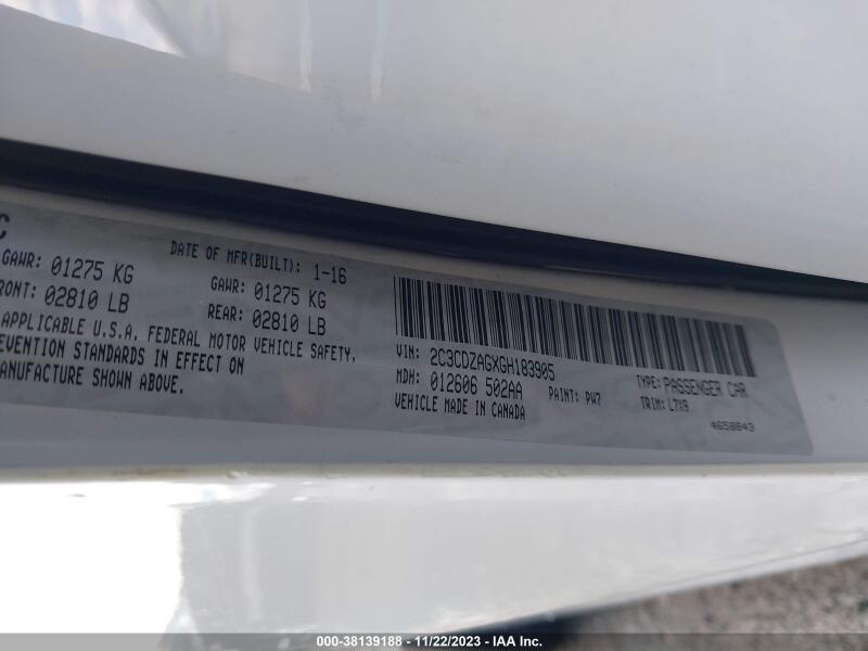 2016 DODGE CHALLENGER SXT - 2C3CDZAGXGH183905 | SeoVin.biz