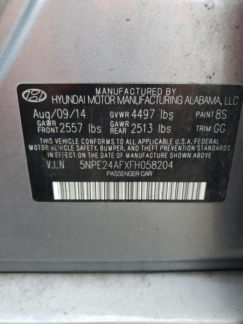 2015 HYUNDAI SONATA SE - 5NPE24AFXFH058204 | SeoVin.biz