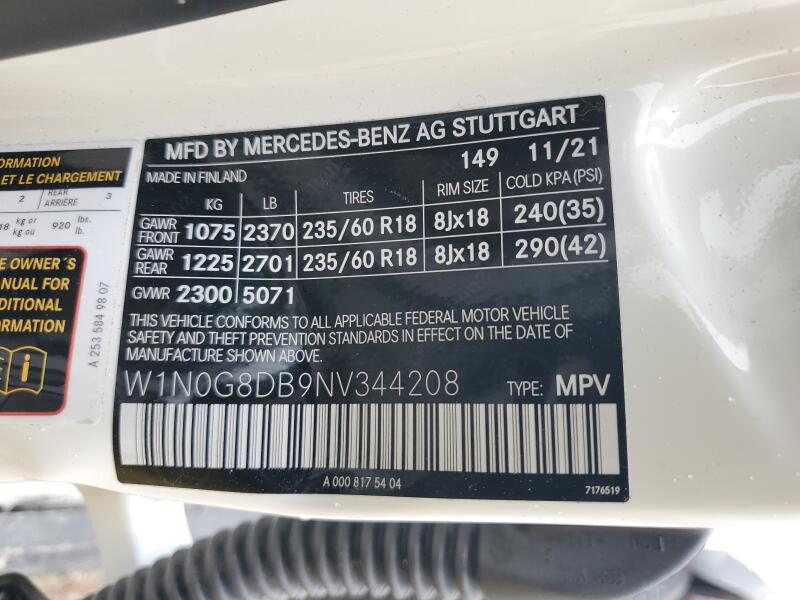 2022 MERCEDES-BENZ GLC 300 - W1N0G8DB9NV344208 | SeoVin.biz