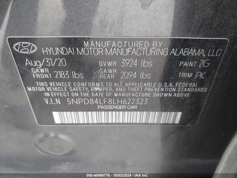 2020 HYUNDAI ELANTRA SEL - 5NPD84LF8LH622323 | SeoVin.biz