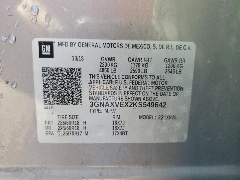 2019 CHEVROLET EQUINOX LT - 3GNAXVEX2KS549642 | SeoVin.biz