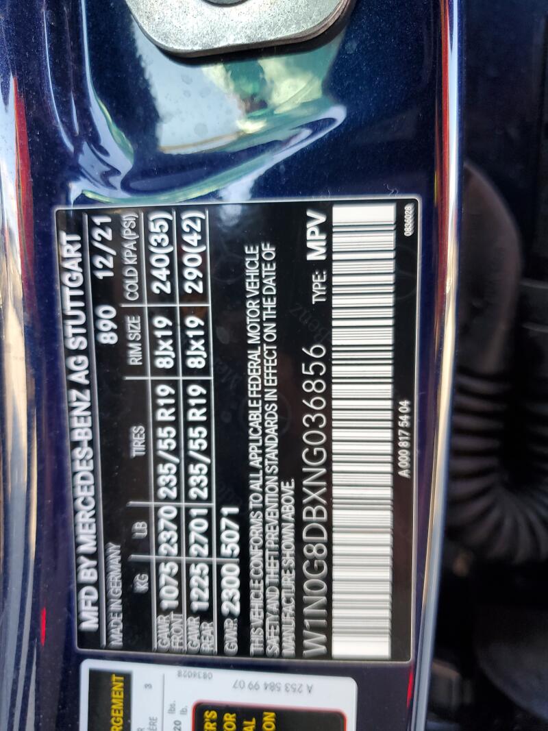 2022 MERCEDES-BENZ GLC 300 - W1N0G8DBXNG036856 | SeoVin.biz