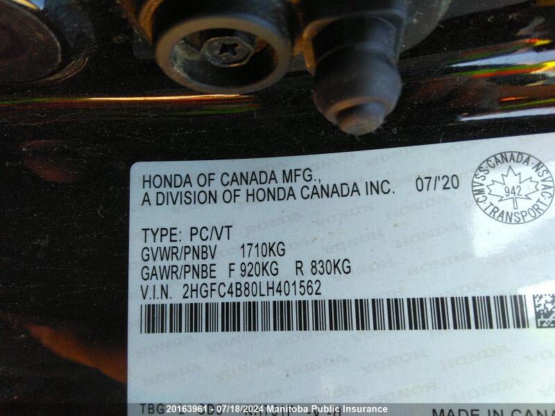 2020 HONDA CIVIC LX - 2HGFC4B80LH401562 | SeoVin.biz