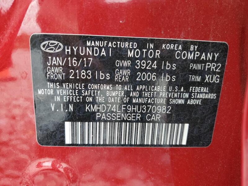 2017 HYUNDAI ELANTRA SE - KMHD74LF9HU370982 | SeoVin.biz