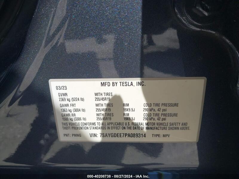 2023 TESLA MODEL Y AWD/LONG RANGE DUAL MOTOR ALL-WHEEL DRIVE - 7SAYGDEE7PA089314 | SeoVin.biz